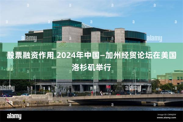 股票融资作用 2024年中国—加州经贸论坛在美国洛杉矶举行