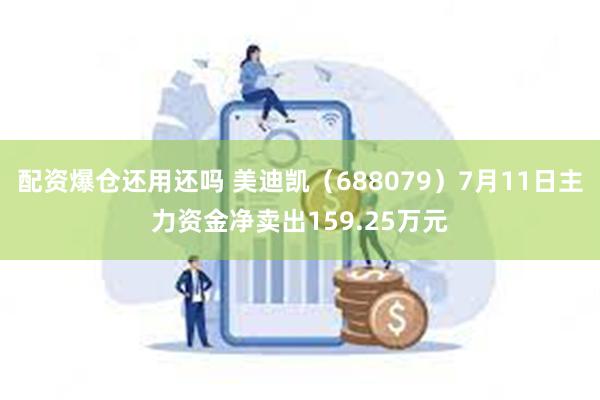 配资爆仓还用还吗 美迪凯（688079）7月11日主力资金净卖出159.25万元