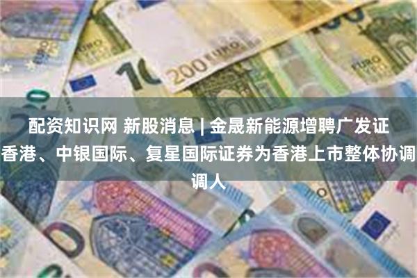 配资知识网 新股消息 | 金晟新能源增聘广发证券香港、中银国际、复星国际证券为香港上市整体协调人